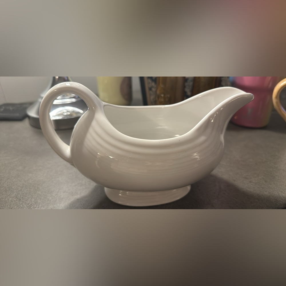 Fiestaware Vintage White Gravy Boat